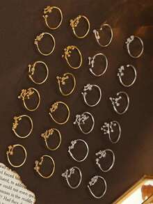 S925 Sterling Silver Toe Ring Silver Foot Rings Twelve Constellation Ring Adjustable Plating 14K Platinum Ring Toe Ring Single Ring For Women Girls Gift Foot Rings - Yellow Gold - View 3