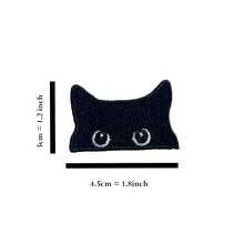 2pcs Black Embroidered Pattern Cute Iron-On Patches, Can Be Used To Decorate Clothes, Jeans, Jackets, Etc., Peel And Stick, No Ironing Required. - Multicolor - View 5