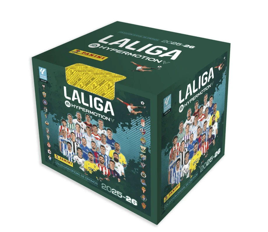 LaLiga Hypermotion 2025/26 - Cajita 50 sobres - Colección Oficial Panini - Celeste - Ver 1