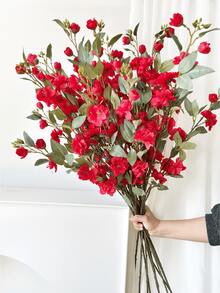 1/2/3pcs Artificial Camellia Flowers, 90cm Fake Rose Flowers, Suitable For Wall, Living Room, Bedroom, Wedding, Party Decoration, Tabletop Decor. Home, Desktop, Kitchen, Wedding, Dining Table, Center Piece, Office, Garden, Outdoor, House, Yard Decoration, Suitable For Spring, Summer, Autumn, Winter. - Red - View 6