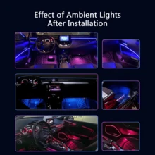 FILIPLI Kit de iluminação ambiente interna para carro 18 em 1, fitas de luz neon RGB, luzes decorativas coloridas, controlado por aplicativo. - HC - Ver 3