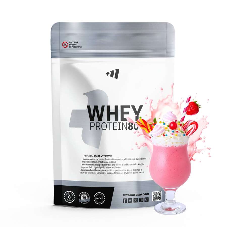 MASmusculo - Protéine de lactosérum 80 - 500 g - ✅ Livraison gratuite en 48/72 heures dans tout le payseures sur tout le territoire - Augmente la masse musculaire - Aide à maintenir la masse musculaire - Renforce les muscles - Durcit les muscles - Répare les cellules après - - Rêves de fraises - Voir 1