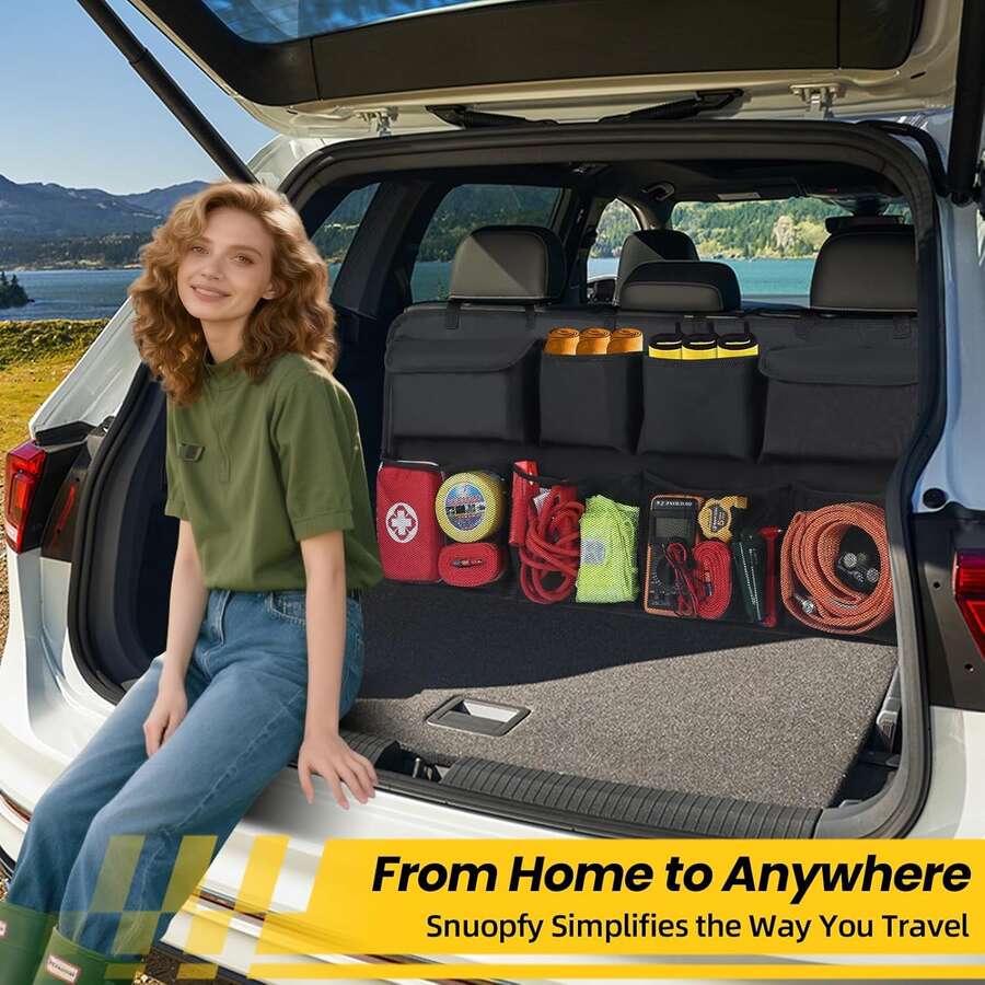 Bolsa colgante para almacenamiento en el maletero del coche, organizador de bolsillo de malla