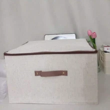 1/2 Pack Zippered Fabric Storage Box, Foldable & Washable Closet Organizer, With Handle (Beige) - Beige - View 10