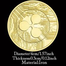 1枚瑞波币实物加密货币硬币，镀金纪念品，艺术收藏品