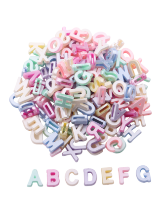 80pcs Fashionable Minimalist Acrylic Mixed Color 26 English Letter Beads, Handmade DIY Jewelry Accessories