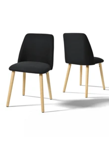 Goeurvant Silla de Comedor Ergonómica Moderna con Respaldo Curvo - Juego de 2 piezas / 4 piezas / 6 piezas - Negro - Ver 1
