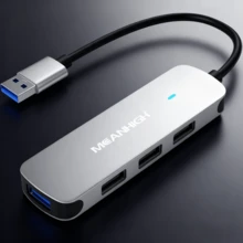 Concentrador USB de 4 puertos, adaptador portátil divisor USB A 3.0 y 2.0 de MEANHIGH para portátiles, miniextensores USB Plug and Play para PC, memorias USB y discos duros externos. - Concentrador - Puerto A - USB 2.0 - Ver 3