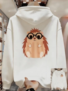 Sudadera Casual con Patrón Geométrico para Hombre - Poliéster Lavable aáquina con Bolsillo Canguro |   Elección perfecta para la temporada de primavera y otoño manfinity herren - Blanco - Ver 8