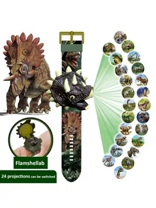 1pc Triceratops Light Projection Kids Watch Time Cool Transforming Watch The Best Choice For Halloween, Christmas Holiday Gifts