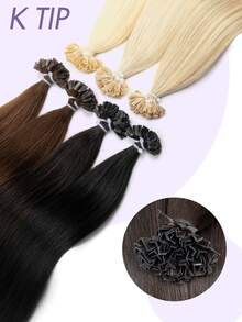 25-Inch Keratin Fusion Hair Extensions, Human Hair, Protein Bonded, Suitable For Women, Creates Youthful Look, 12-24 Inches, Adds Volume, 50 Grams - S18/613 - View 4