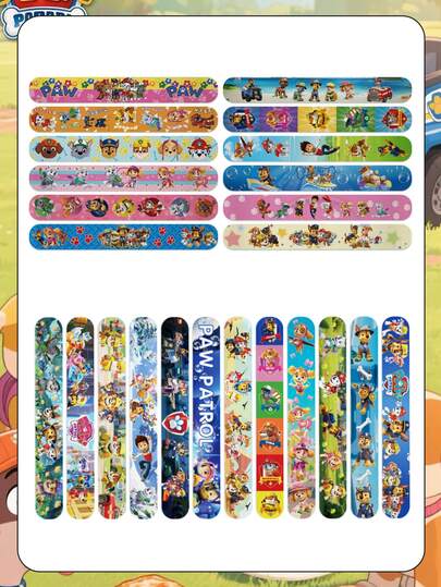  Paw Patrol 1/6/12 Pcs Per Pack Paw Patrol Birthday Party Wristbands,Holiday Decorative Bracelets. Birthday Party Decorations & Gifts, Bracelet Set Suitable For Party Costumes, Novelty Creative Accessories, Perfect Party Favors For Birthday, Carnival, Also Great For Stuffer Gifs And Stockings