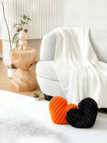 1pc Heart Shaped Plush Soft Throw Pillow, Cute And Fluffy Cushion, Comfortable Texture - Ideal For Valentine's Day, Sofa, Chair, Bed And Bedroom Decor, Everyday Use (Red) - Red - View 6