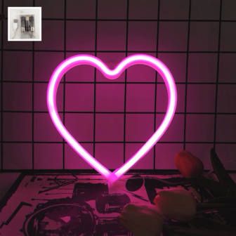 [Romantic Plastic Art Lamp] PhantasyStar Heart-Shaped Neon Light, USB Or Battery Powered, 36V Decorative Plastic Art Lamp, Suitable For Home And Living Room, Romantic Love For Valentine's Day, Father's Day, Mother's Day, Spring, Summer