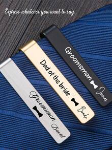 Personalized Cufflinks Engraved Tie Bar Monogrammed Silver Circle Cuff Links & Tie Clip Set Groomsmen Gifts Wedding Gift. Personalized Tie Clip Silver Tie Clip Custom Best Man Gift For Him Dad Groom Groomsman Gift Wedding Gift. - Multicolor - View 9