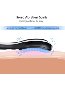 电动喷雾按摩发刷，振动头皮按摩器 - 黑色 - 查看 4