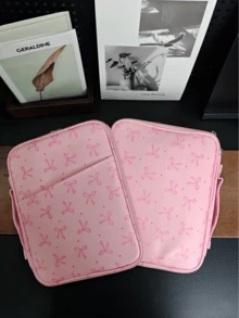 蝴蝶结造型加厚平板电脑保护套，带提手，加厚保护旅行包，适用于 iPad、Kindle，兼容三星 Galaxy 和安卓平板电脑（粉色） - 粉色 - 查看 1