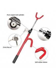 Adjustable Heavy Duty Anti-Theft Steering Wheel Lock With 2 Keys, Universal For Cars, Trucks And SUVs