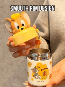 200毫升迷你杯，杰瑞卡通设计，可爱3D造型，白色杯身印有奶酪图案和“奶酪”字样，黄色手柄，316不锈钢内胆，持久保温，倒置不漏水，光滑杯口设计，可爱便携，适合日常通勤、上学、办公、旅行，也是送给亲朋好友的贴心礼物。 - 傑瑞-迷你版 - 查看 5