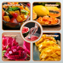 Watermelon Cutter 2-In-1 Stainless Steel Fruit Cutter 2025 New Upgrade Dual Head Watermelon Fork Slicer Tool Fruit Cutting Home Kitchen Gadgets 2Pcs, Buy More Get More Free - 銀色 - 查看 6