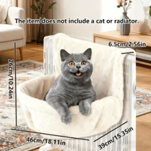 1pc Hanging Cat Radiator Bed, Pet Warm Wool Basket Cradle Hammock, Luxury Hanging Cat Bed, Foldable Cat Hammock, Light Gray, Can Be Used With Cat Entertainment Devices - Multicolor - View 7