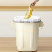 Paquete de 10 rollos con 200 bolsas de basura con cordón de 200 colores: extra gruesas, duraderas, a prueba de fugas, resistentes al calor, sin olores, ideales para cocinas, baños y oficinas. - Gris - Ver 7