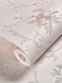 1 لفة 53*100سم ورق حائط ثلاثي الأبعاد بنقشة زهرية، قماش غير منسوج لاصق ذاتي القابل للإزالة بنقشة زهرية، مناسب لديكور غرفة النوم وغرفة المعيشة، ورق حائط ديكور غرفة النوم، ملصق خلفية حائط التلفاز، اختياري 53*300سم - متعدد الألوان - مشاهدة 2