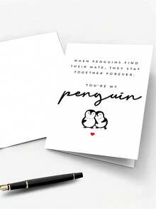 A Set Of Penguin Valentine's Day Cards, Suitable For Boyfriend, Girlfriend, Husband, Wife, Romantic Anniversary Cards, 'You Are My Penguin,' Lifelong Partner - Style 1 - View 3