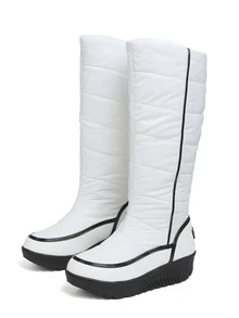 Fashion Women's Winter Boots Round Toe Waterproof Lined Detail Faux Fur Non Slip Thick Sole Thermal Knee High Boots - 白色 - 查看 5