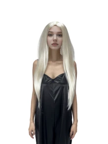 1件装 - 白金色及腰假发 - 耀眼派对造型 - 派对女神焦点