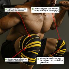 GOGI SPORTS Knee Wraps Vendas Para Rodilla Calidad Premium Crossfit Gym - Amarillo - Ver 3