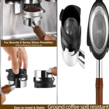 1pc Coffee Dosing Ring, Integrated Rotary Dosing Ring To Prevent Powder Splash, 54mm Fit Coffee Handle, Espresso Machine Funnel - Clear - View 7