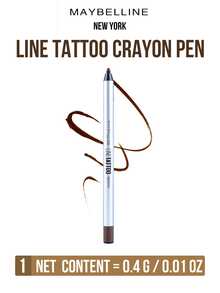 Maybelline LINE TATTOO CRAYON PEN #BLACK 0.4G/0.01OZ - HOT, Long-Lasting Waterproof Gel Eyeliner, Rich Pigment Deep-Set Eye Makeup, Ideal For Beginners to Use, 3-Step Bigger Eye Smrl, Creamy Texture Look-Pro - 棕色 - 查看 12