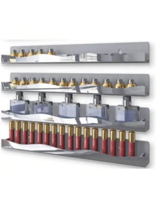 Estante de acrílico plateado para esmalte de uñas, estante de pared de 15 pulgadas para esmalte de uñas, estante de almacenamiento y exhibición para gafas de sol, aceites esenciales - Espejo plateado - Ver 8