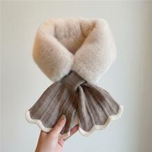 1件装女士针织蓬松围脖，鱼尾垂坠设计，保暖颈巾，理想的冬季配饰 - 彩色 - 查看 11