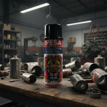 VINILMAX Pintura en Aerosol en Colores Negro y Aluminio Satinados 400 ml – Alta Temperatura 250 °C, Acabado Mate, Resistente para Interior y Exterior - Negro Brillante - Ver 9