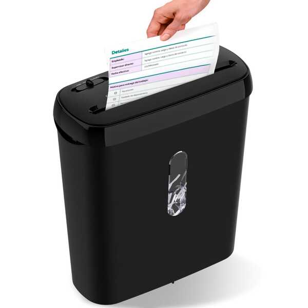 Fragmentadora de Papel 6 Folhas em Tiras com Cesto 8L Trituradora de Papel Yamax 110V