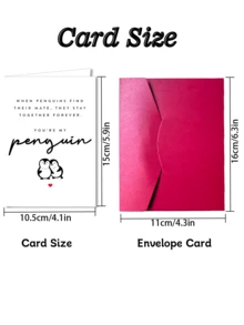 A Set Of Penguin Valentine's Day Cards, Suitable For Boyfriend, Girlfriend, Husband, Wife, Romantic Anniversary Cards, 'You Are My Penguin,' Lifelong Partner - Style 1 - View 2