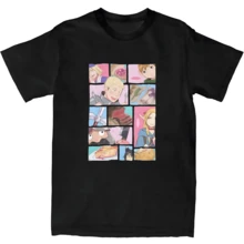 Men's Dungeon Meshi Anime Marcille Laios T Shirts Delicious In Dungeon Manga Cotton Top Tees Short Sleeve Round Neck T-Shirt - màu đen - Xem 1
