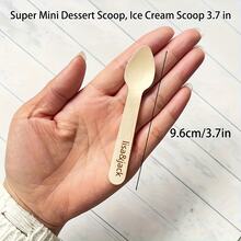 100pcs/Pack 100% Natural Birchwood Disposable Mini Dessert Spoons, 3.8 Inch/10cm, Suitable For Eating Desserts, Cakes, Ice Cream, Picnics, Camping, Parties, Summer Dinners, Portable - Multicolor - View 3