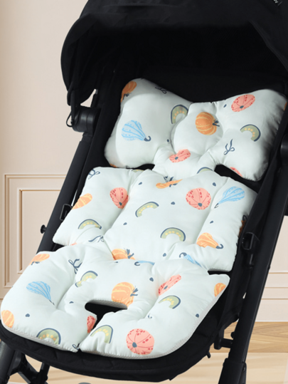 1pc Multi-Color Baby Stroller Pad, Soft Cotton Cushion For Pram, Stroller, High Chair, All Season