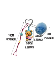 Butter Bear “Shining Superstar” Series Keychain – Adorable Angel Bear Figure with Blue Fluffy Pom-Pom, Soft Plush + Durable PVC Design for Bags/Backpacks/Keys, Kawaii Daily Accessory for Teens & Girls, Cute Collectible Charm for School, Travel, Work & Griship-Giadm/Fas) - 耀眼大明星系列 - 查看 10