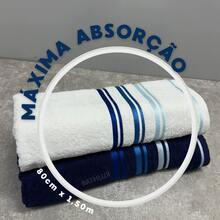 Set Of 2 Large, Thick, Super Absorbent, Soft Bath Towels, 100% Cotton, Lumix, 80cm X 1.50m - KIT2B-LUMIX-C1 - 白藍/海軍藍 - 查看 2