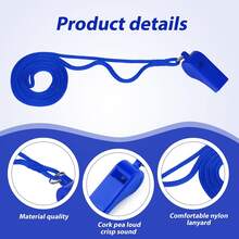 24pcs/Set Plastic Emergency Whistle With Lanyard, Suitable For Boating, Fishing, Camping, Hiking, Daily Training For Coaches, Referees, Officials, Multi-Color - Multicolor - View 8