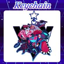 Haz-Bin/Hotel Keychain, 3vees Keychain, Stained Glass Craft Keychain, Creative Keychain, Shaker Keychain, Anime/Cartoon Keychain, Bag Charm, Car Pendant, Birthday Gift, Party Favor, Christmas Gift - Multicolor - View 6