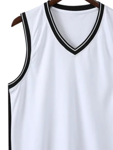 Camisetas de baloncesto personalizadas - Transpirables, amigables con la piel, de secado rápido, diseño unisex para primavera/verano, personalizables con patrones/logotipos/nombres/números - Blanco - Ver 5