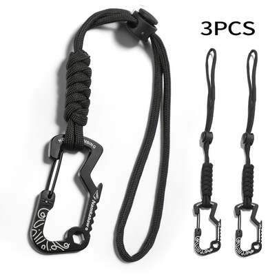 3pcs Multi-Function Anti-Lost Key Chain Lanyard - With Bracelet, Water Bottle Hook, Suitable For Backpack, Water Cup, Umbrella, Durable Woven Rope, Camping, Hiking, Cycling Outdoor Gear