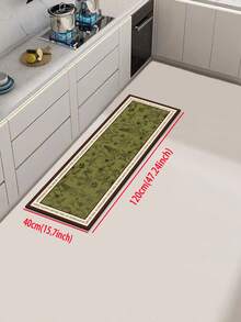 [HOT!!!] 1pc Soft Rubber Kitchen Mat, 3.5mm Thick Kitchen Rug, Green Hand-Painted Floral Retro Style Absorbent Kitchen Mat Large Carpet, Can Be Self-Cut To Fit Kitchen Size, Surface Fabric Material, Middle Sponge Layer, Bottom Rubber Layer, Suitable For Kitchen Rugs, Kitchen Decor, Wedding Decor, Home Decor, Bathroom Mat, Entryway Mat, Laundry Room Mat, Hallway Carpet, Living Room Mat, Etc. - Multicolor - View 19