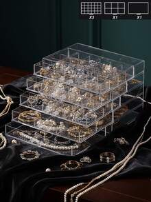 5-Layer 120-Compartment Jewelry Storage Boxes, Drawer-Style Rings, Earrings, Necklaces, Jewelry Sorting Boxes, Jewelry Storage Boxes, Jewelry Display Boxes, DIY Jewelry Storage Boxes, Transparent Jewelry Accessory Storage Boxes, Multi-Functional Storage Boxes - 透明色 - 查看 10