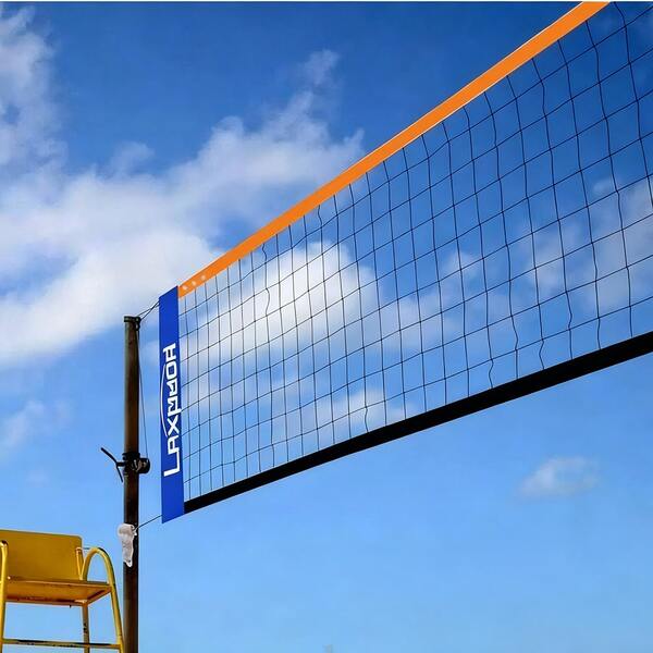 Portable Foldable Volleyball Net - Quick Installation, Durable Nylon/Polyester Material, Suitable For Volleyball, Badminton, Tennis, Pickleball, Indoor And Outdoor Use, Comes With Ground Stakes And Tensioner, Orange/Blue/Black